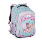Obrázek z Bagmaster LUMI 23 A školní batoh - srnka a koloušek Růžová 18 l 