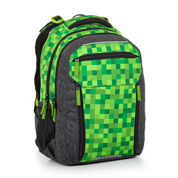 Obrázek z Bagmaster PORTO 23 B školní batoh - kostičky Zelená 23 l 