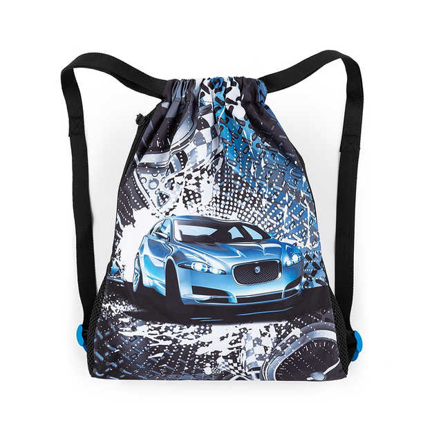 Bagmaster SÁČEK LUMI 23 D školní na přezůvky / tělocvik modré auto Modrá