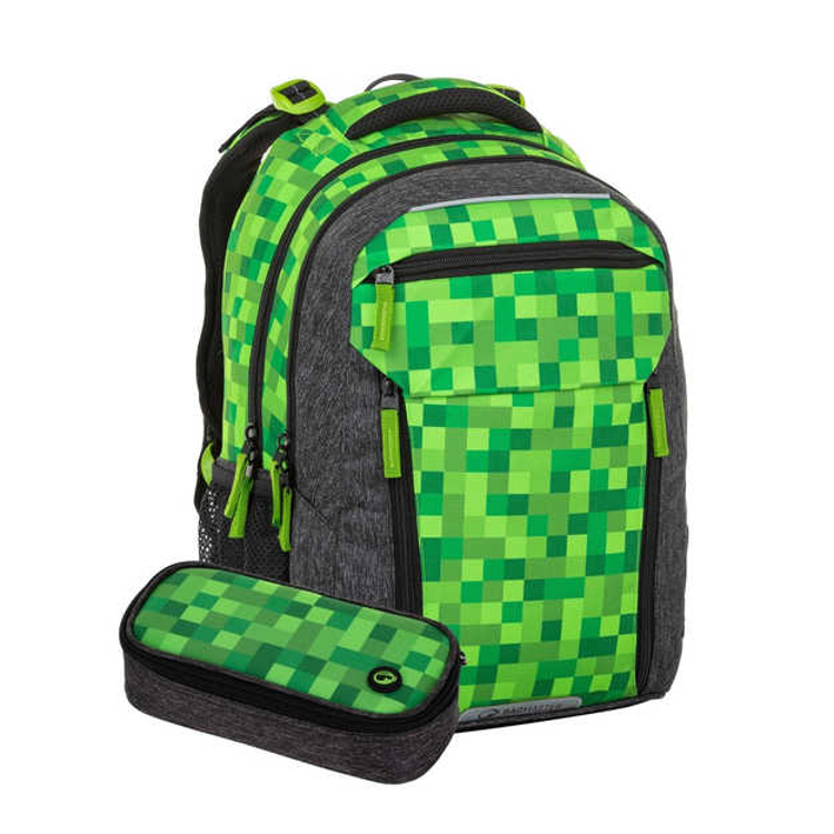 Obrázek z Bagmaster PORTO 23 B školní set - kostičky Zelená 23 l 