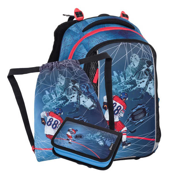 Bagmaster VEGA 24 A malý školní set pro prvňáčky – hokej modrá