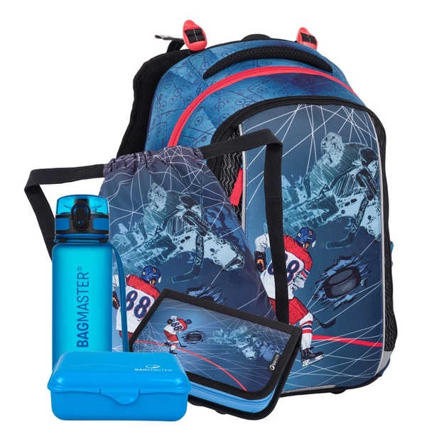 Obrázek z Bagmaster VEGA 24 A velký školní set pro prvňáčky – hokej Modrá 18 l 