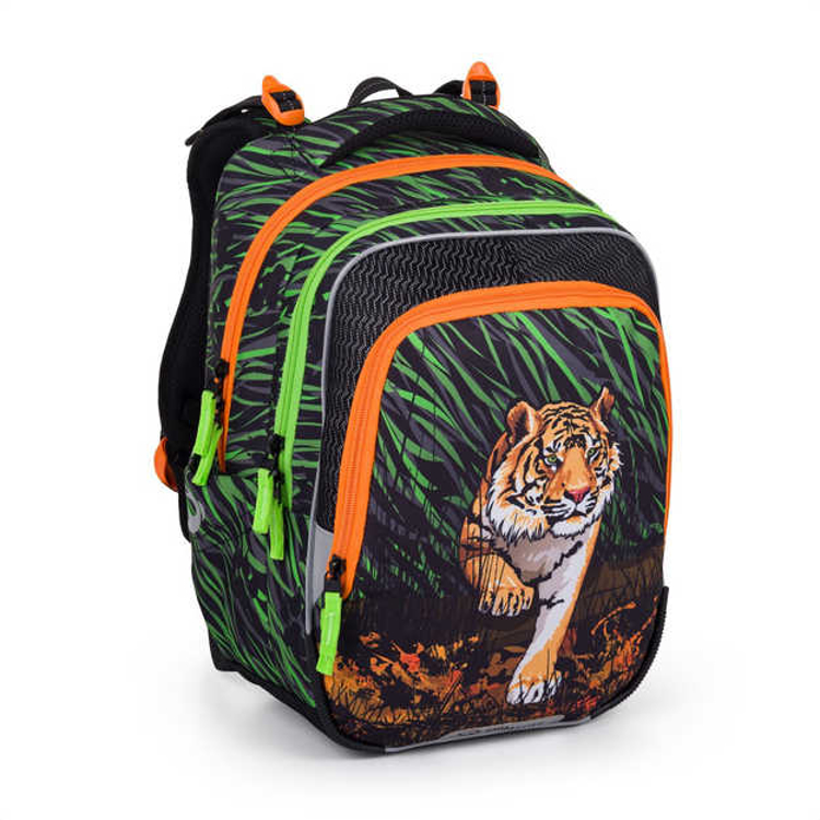 Obrázek z Bagmaster BETA 24 B školní batoh – tygr Zelená 18 l 