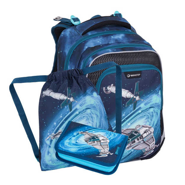 Bagmaster LUMI 24 D malý školní set pro prvňáčky – vesmírná loď Modrá