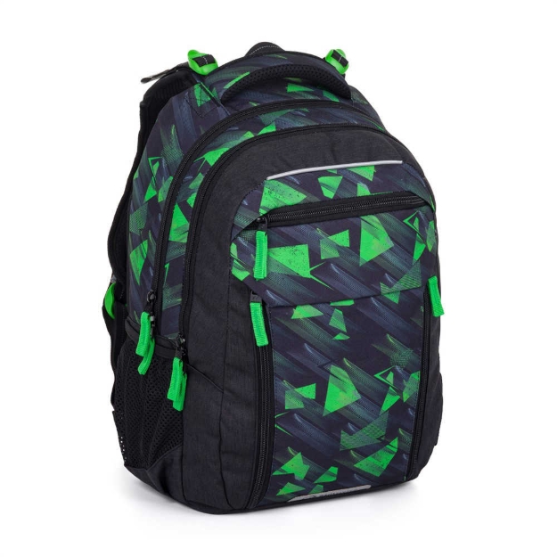 Obrázek z Bagmaster PORTO 24 A školní batoh – černo-zelený Zelená 23 l 