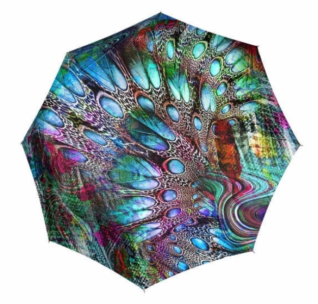 Obrázek z DOPPLER Fiber Magic Pavone,Satin - dámský plně automatický deštník vícebarevný 