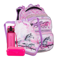 Bagmaster DOPI 24 A velký školní set pro prvňáčky – koně Růžová 18 l