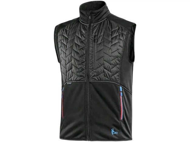 Obrázek z CXS LEONIS Pánská vesta černá s HV modro/červenými doplňky 