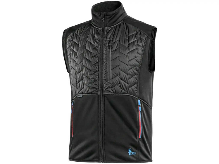 Obrázek z CXS LEONIS Pánská vesta černá s HV modro/červenými doplňky 