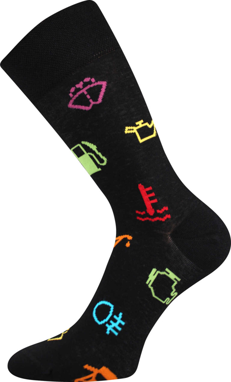 Obrázek z LONKA Ponožky společenské vtipné TWIDOR s obrázky výstražných KONTROLEK (3 páry) 