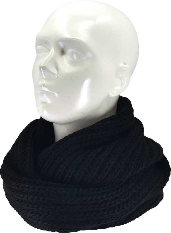 Obrázek z VOXX Šála dámská pletená MINOR kruhová z merino ČERNÁ 