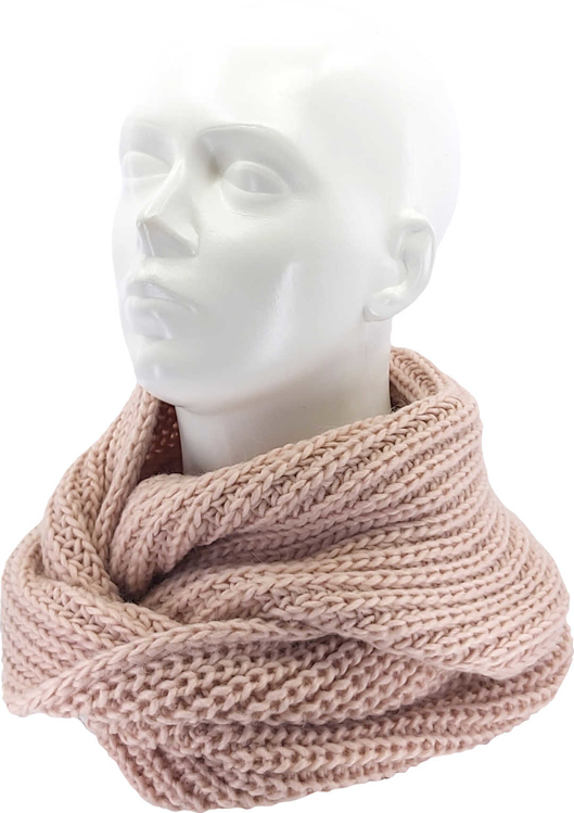 Obrázek z VOXX Šála dámská pletená MINOR kruhová z merino RŮŽOVÁ 