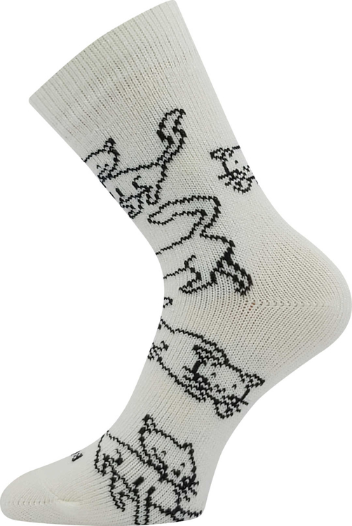 Obrázek z BOMA Ponožky zimní vlněné KOČKANA s viskózou SMETANOVÉ 