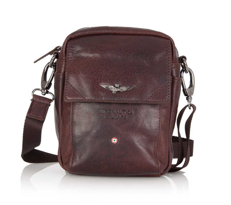 Obrázek z Taška na rameno-opasek Aeronautica Militare Vintage AM-307-25 hnědá 2 L 