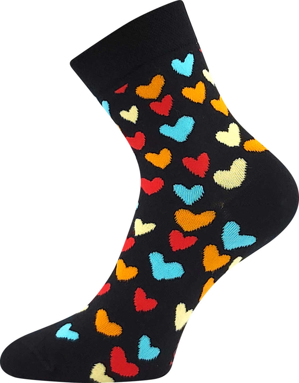 Obrázek z LONKA Ponožky společenské vtipné DEVIVE s obrázky SRDÍČEK (3 páry) 