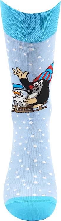 Obrázek z BOMA Ponožky společenské KR 211 s vánočním obrázkem Krtka SVĚTLE MODRÉ (3 páry) 