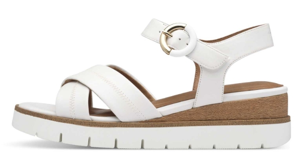 Obrázek z Tamaris 1-28202-42-117 Dámské sandály na klínku bílé 