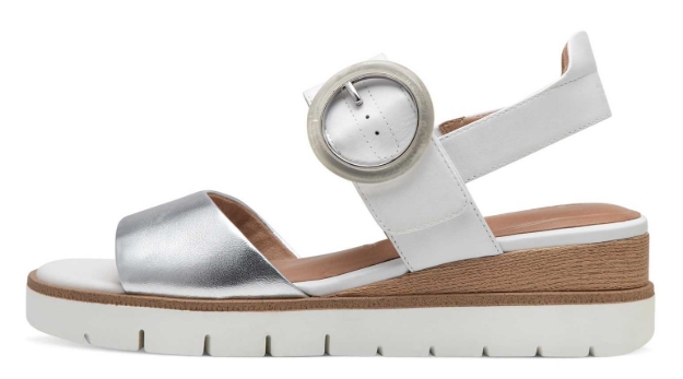 Obrázek z Tamaris 1-28206-42-171 Dámské sandály na klínku bílé 