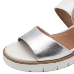 Obrázek z Tamaris 1-28206-42-171 Dámské sandály na klínku bílé 