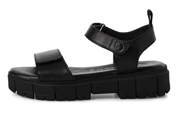 Obrázek z Tamaris 1-28209-44-001 Dámské sandály na klínku černé 