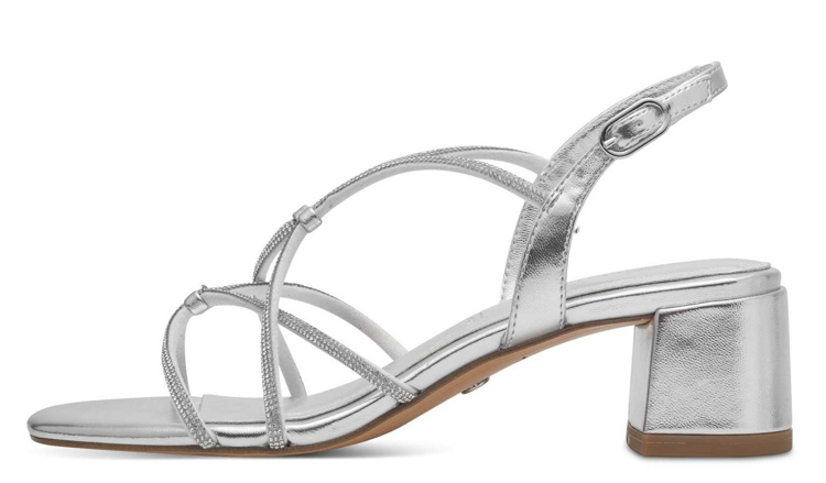 Obrázek z Tamaris 1-28236-42-941 Dámské sandály na podpatku stříbrné 
