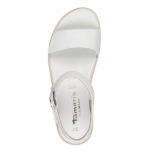 Obrázek z Tamaris 1-28260-42-100 Dámské sandály na klínku bílé 