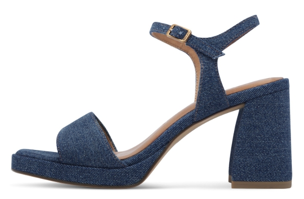Obrázek z Tamaris 1-28343-44-802 Dámské sandály na podpatku modré 