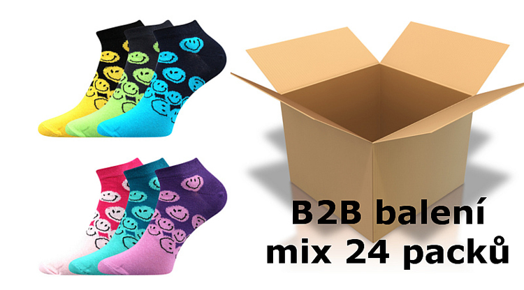 Obrázek z BOMA Ponožky dětské nízké PIKI 42 letní MIX velikostí a barev 