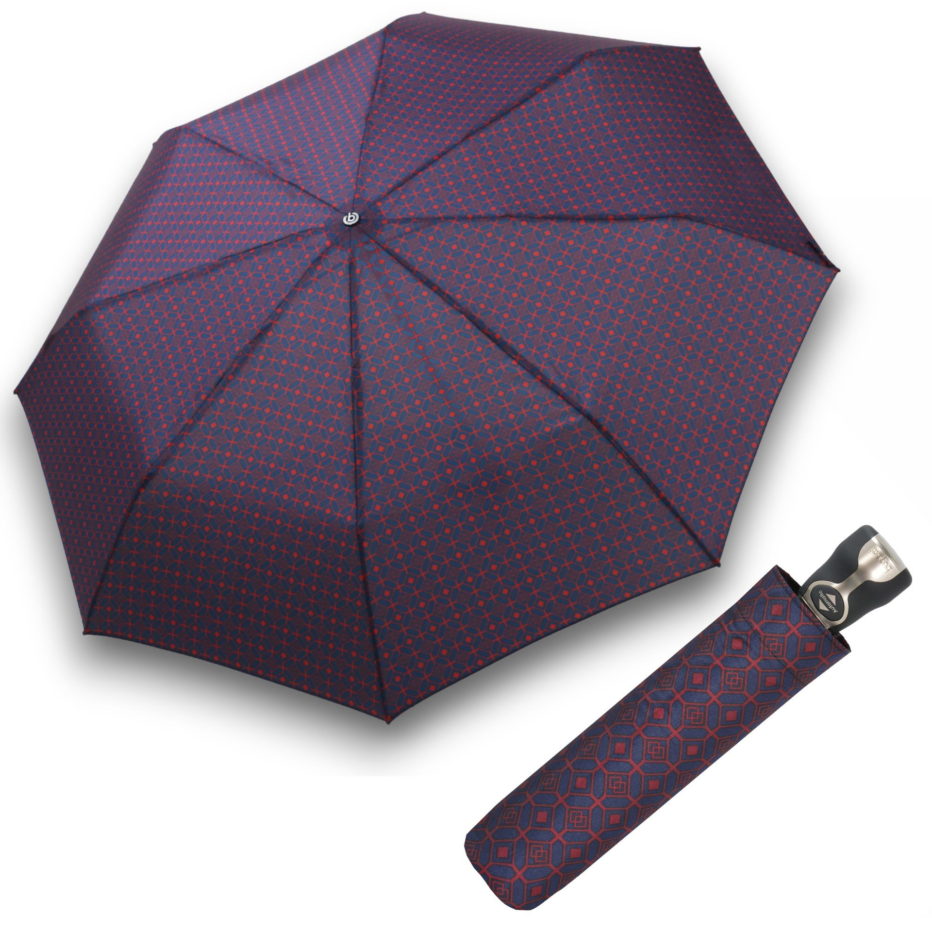 BUGATTI Gran Turismo Gents Print Navy pánský plně automatický skládací deštník modrá 74667006BU