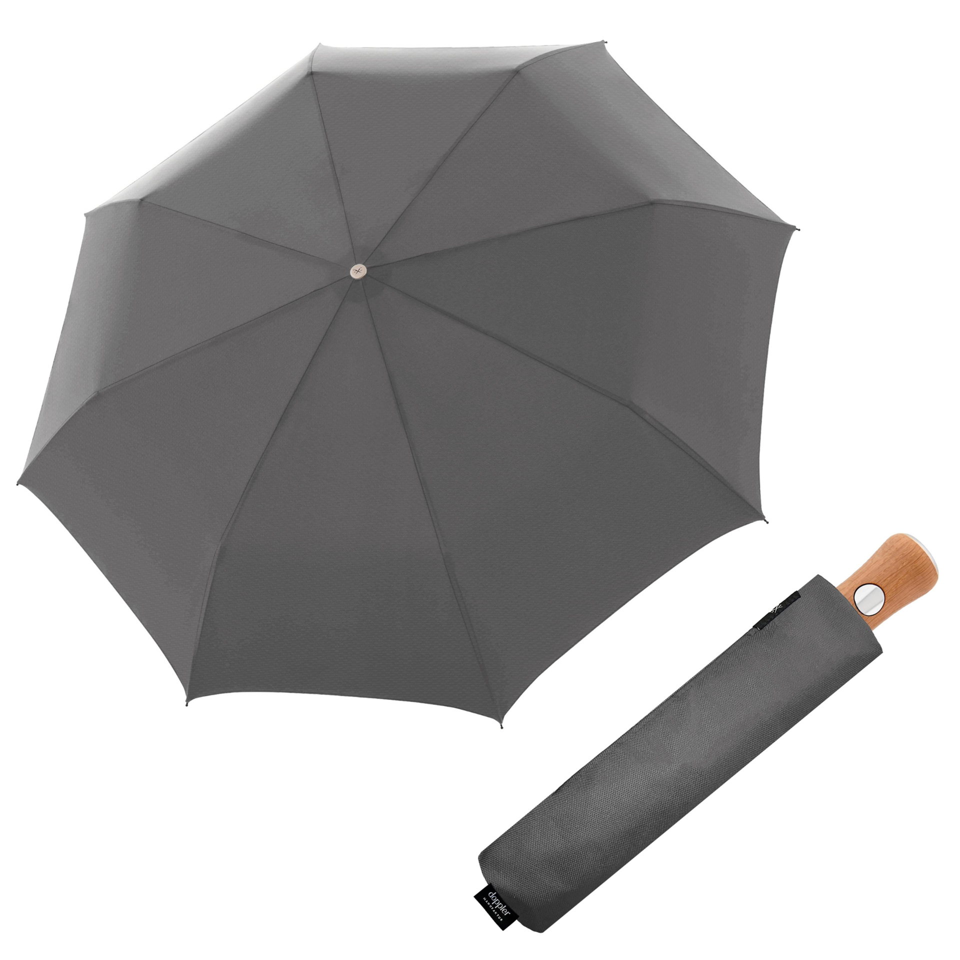 DOPPLER MANUFAKTUR Bellino Nickel matt Oxford plně automatický luxusní deštník šedá 34240NM
