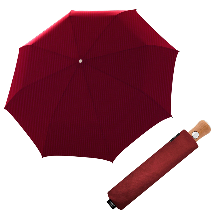 Obrázek z DOPPLER MANUFAKTUR Bellino Nickel matt Oxford - plně automatický luxusní deštník červená 