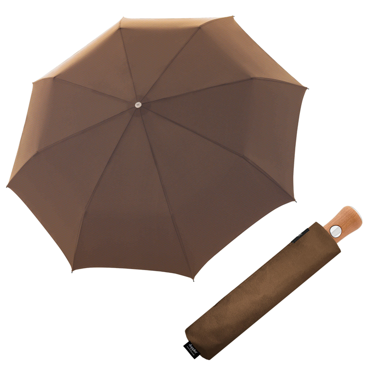 Obrázek z DOPPLER MANUFAKTUR Bellino Nickel matt Oxford - plně automatický luxusní deštník hnědá 