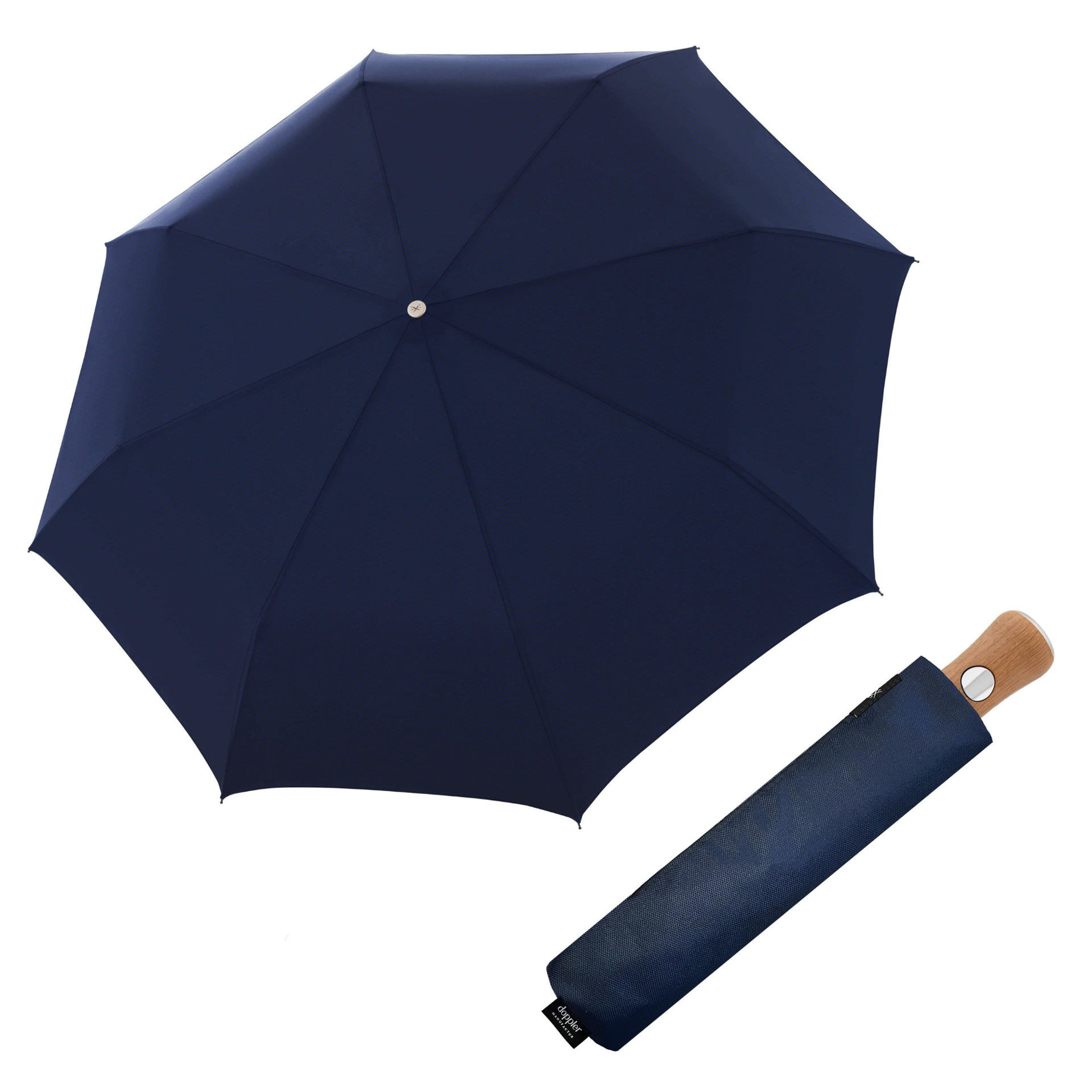 DOPPLER MANUFAKTUR Bellino Nickel matt Oxford plně automatický luxusní deštník modrá 34240NM