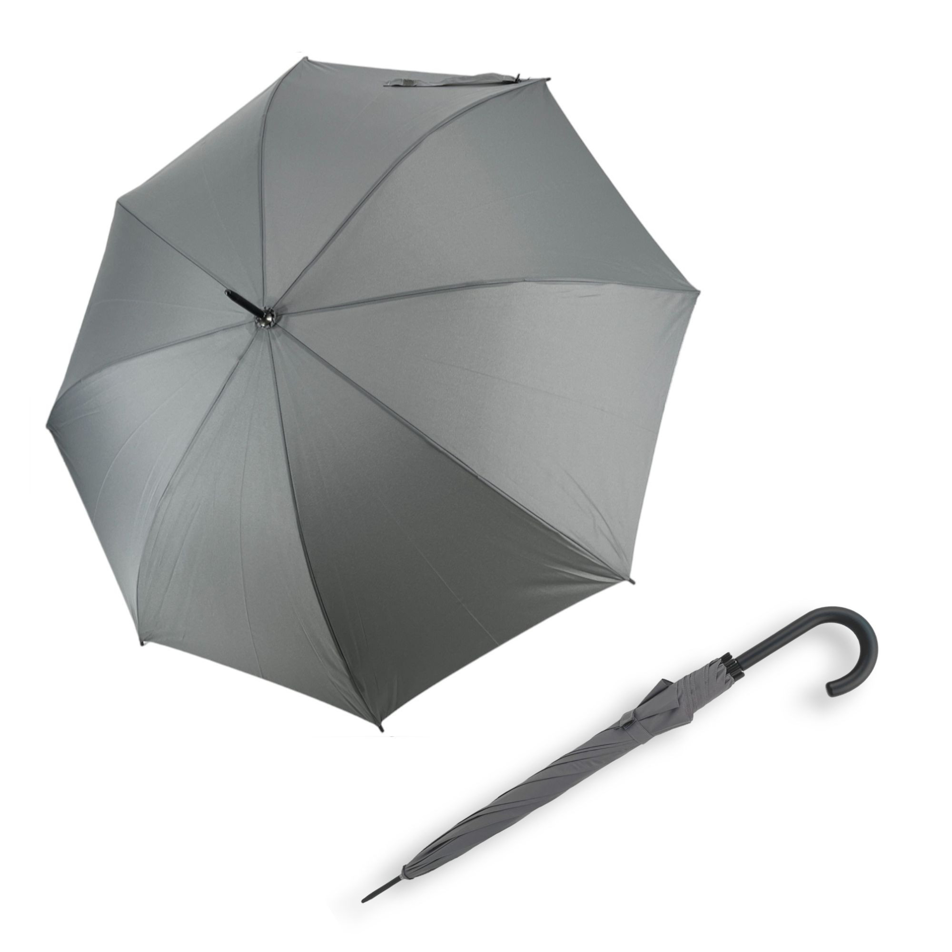 DERBY Hit Long Automatik dámský holový vystřelovací deštník světle šedá 77263PCZ16