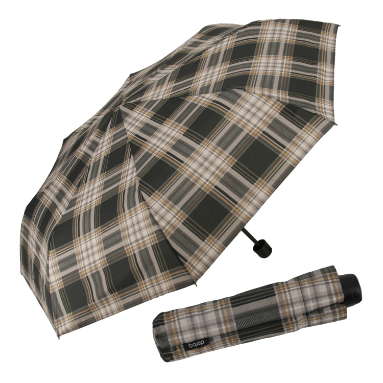 Obrázek z DERBY Hit Mini Check - skládací deštník šedá 