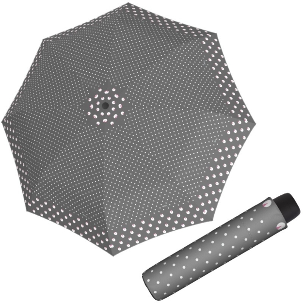 Obrázek z DERBY Hit Mini Twinkle - dámský/dětský skládací deštník šedá 
