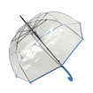 Obrázek z DERBY Hit Long Automatik Transparent - průhledný dámský vystřelovací holový deštník modrá 