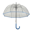 Obrázek z DERBY Hit Long Automatik Transparent - průhledný dámský vystřelovací holový deštník modrá 