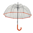 Obrázek z DERBY Hit Long Automatik Transparent - průhledný dámský vystřelovací holový deštník transparentní 
