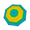 Obrázek z DOPPLER Fiber Mini Happy green - dámský skládací deštník vícebarevný 