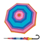 Obrázek z DOPPLER Fiber Flex Long AC Happy pink - dámský holový vystřelovací deštník vícebarevný 