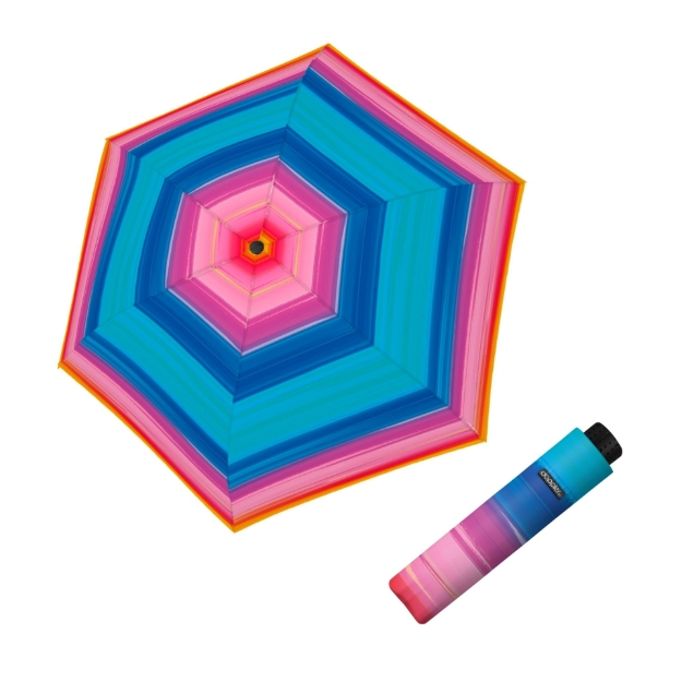 Obrázek z DOPPLER Fiber Havanna Happy pink - dámský skládací deštník vícebarevný 