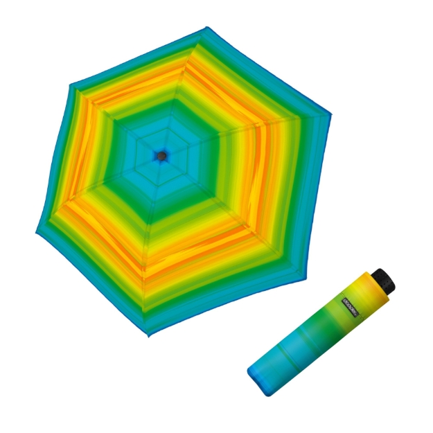 Obrázek z DOPPLER Fiber Havanna Happy green - dámský skládací deštník vícebarevný 