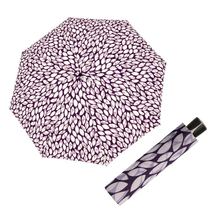Obrázek z DOPPLER Fiber Mini Leaves indigo - dámský skládací deštník 
