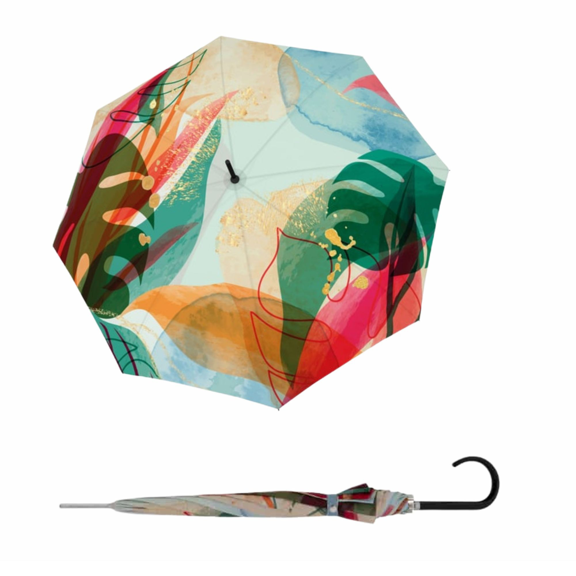 DOPPLER Carbonsteel Long AC Oasis dámský holový vystřelovací deštník vícebarevný 714865O