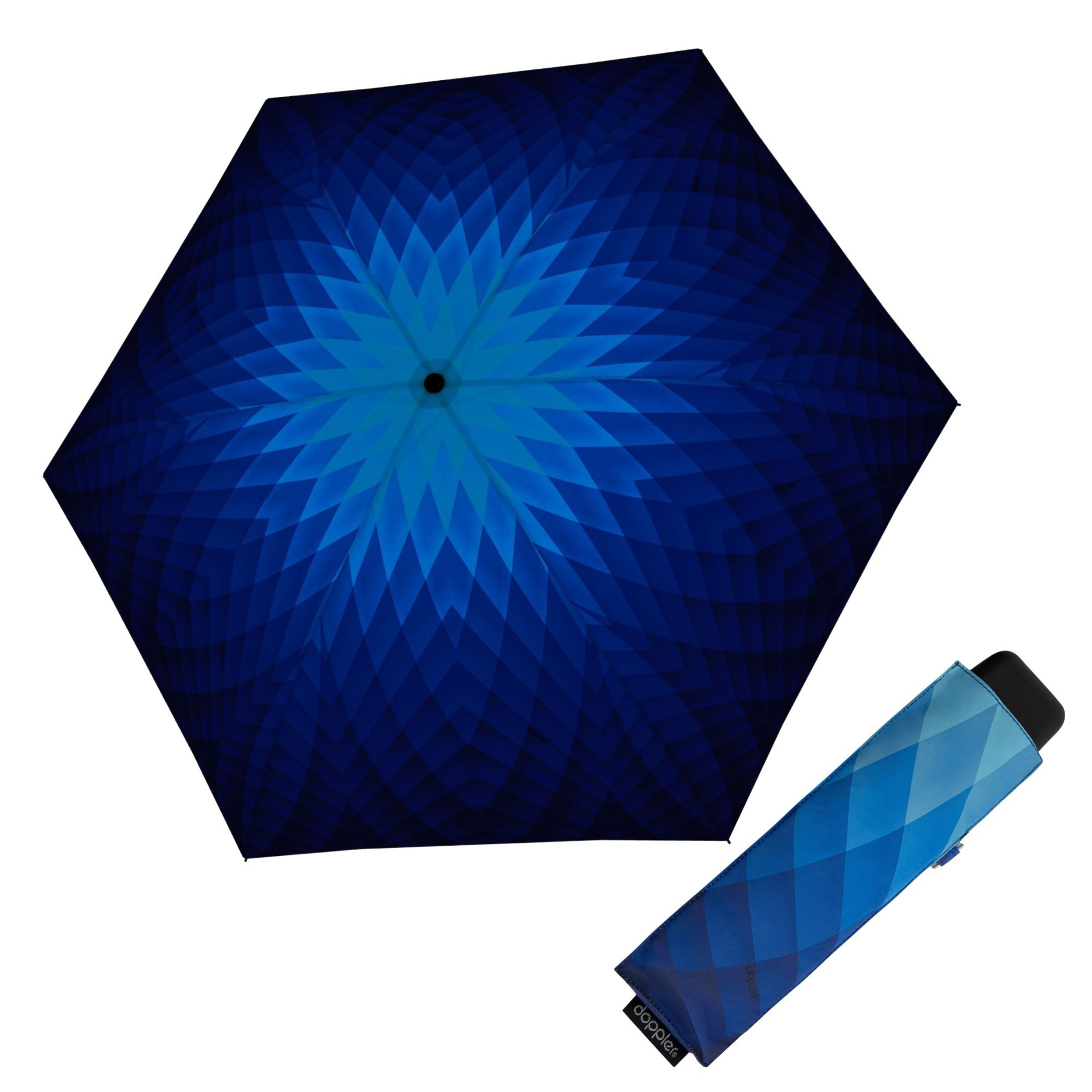 DOPPLER Carbonsteel Mini Slim Fusion blue dámský skládací deštník modrá 722865FU01