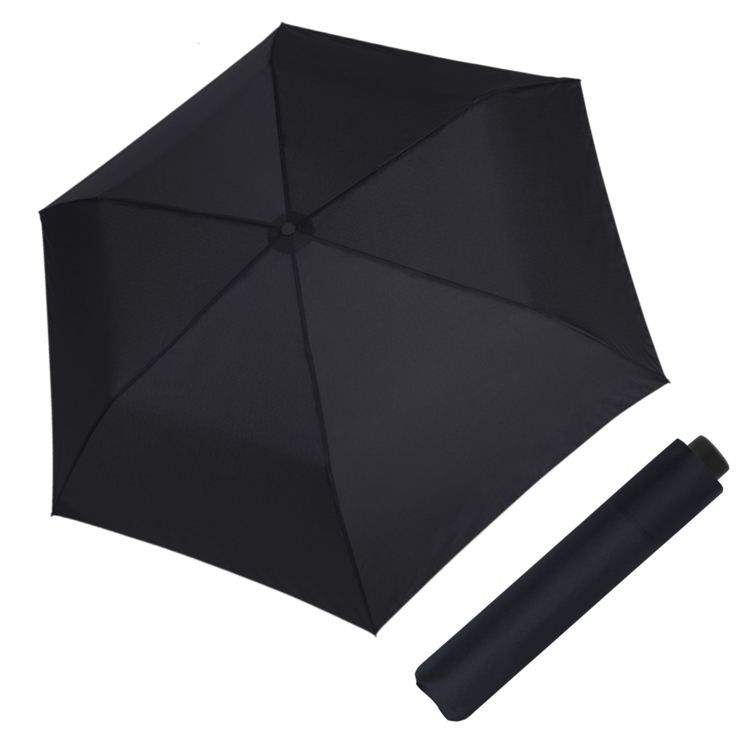 Obrázek z DOPPLER Zero large uni simply black - dámský/dětský skládací deštník 