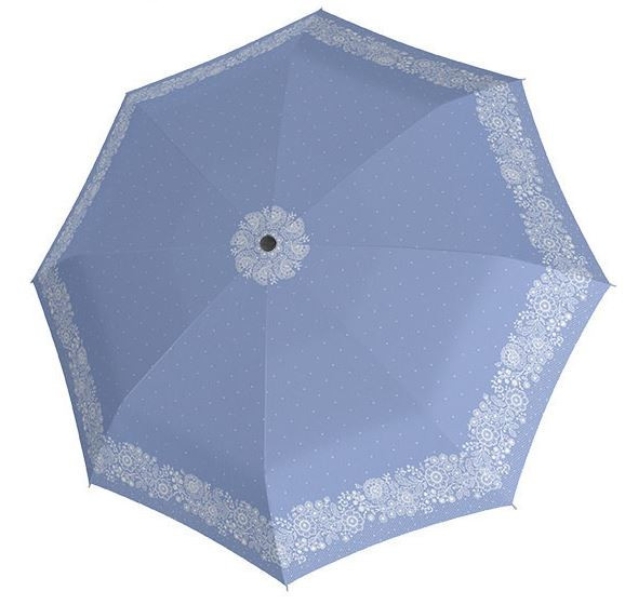 Obrázek z DOPPLER Fiber AC Style blue Flower - dámský vystřelovací deštník modrá 