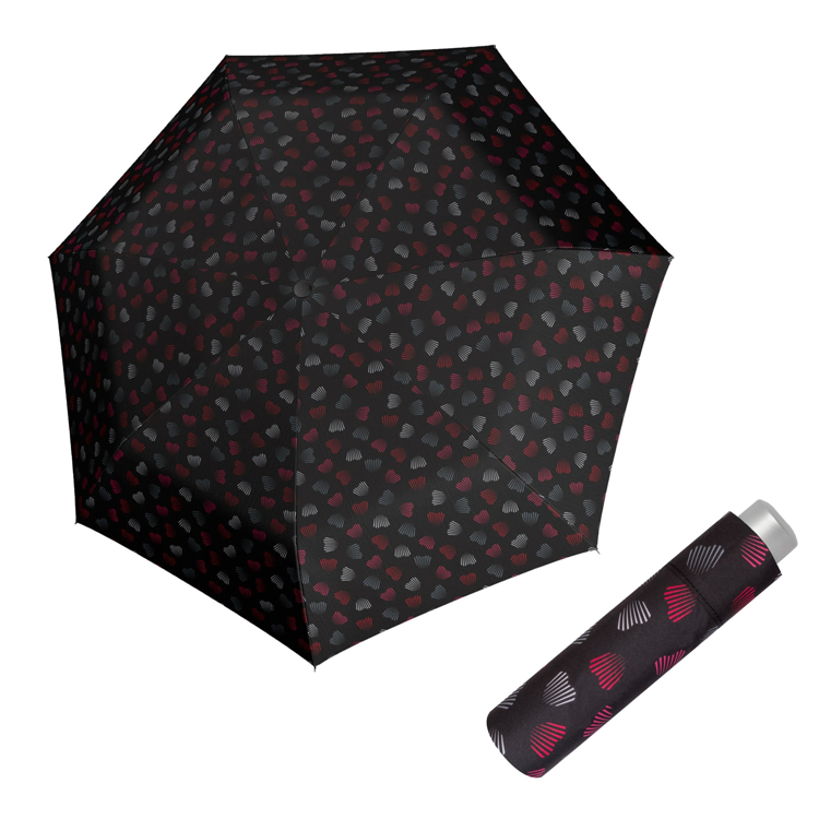 Obrázek z DOPPLER Mini Light Emotion black - dámský skládací deštník černá 
