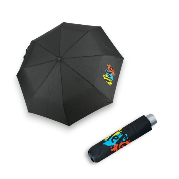 Obrázek z DOPPLER Mini Light Kids Black Hero - dětský skládací deštník černá 